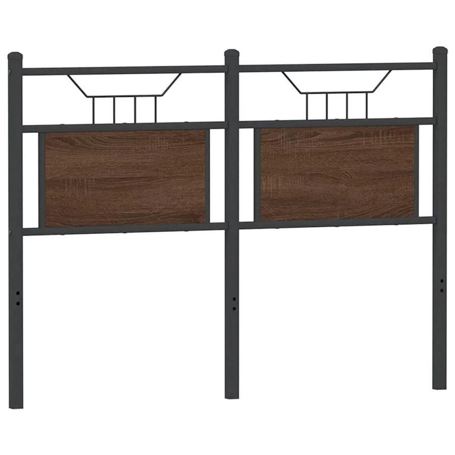 Tête de lit de remplacement chêne marron 120 cm bois d'ingénierie et acier - 6
