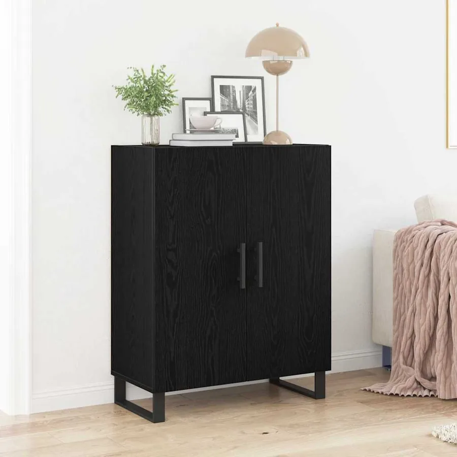 Buffet Chêne noir 69,5 x 34 x 90 cm Bois d'ingénierie