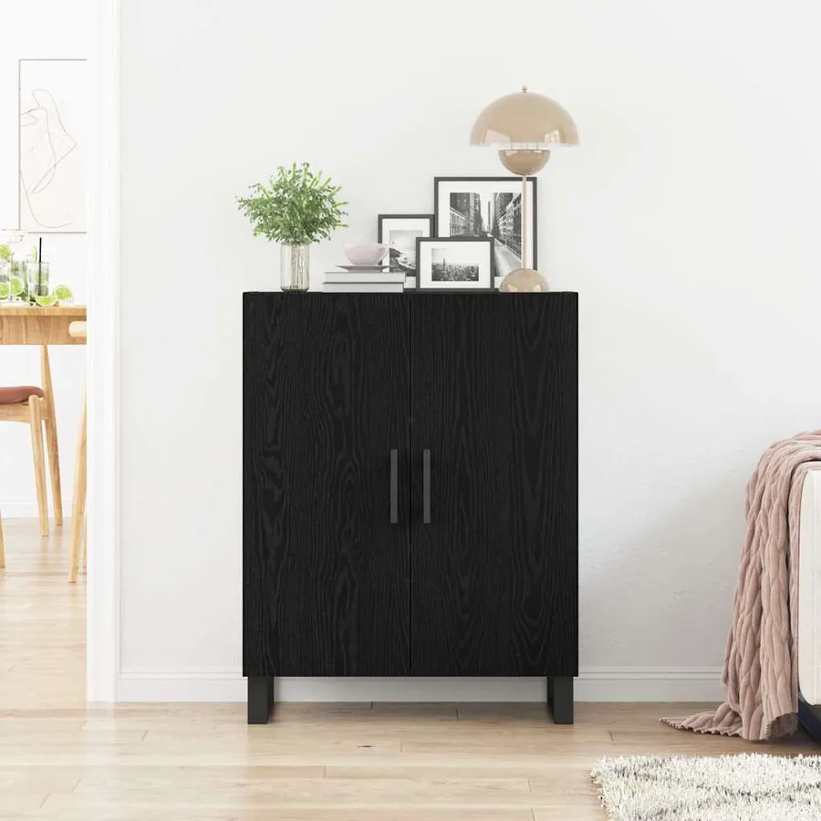 Buffet Chêne noir 69,5 x 34 x 90 cm Bois d'ingénierie - 4