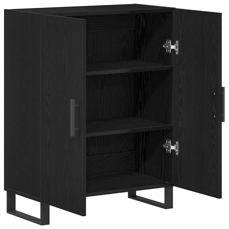 Buffet Chêne noir 69,5 x 34 x 90 cm Bois d'ingénierie - 5
