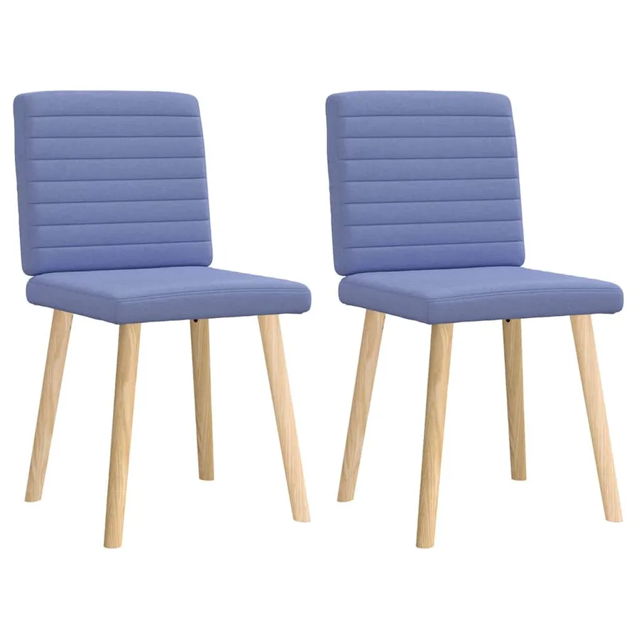 Chaises à manger lot de 2 bleu jean tissu - 2