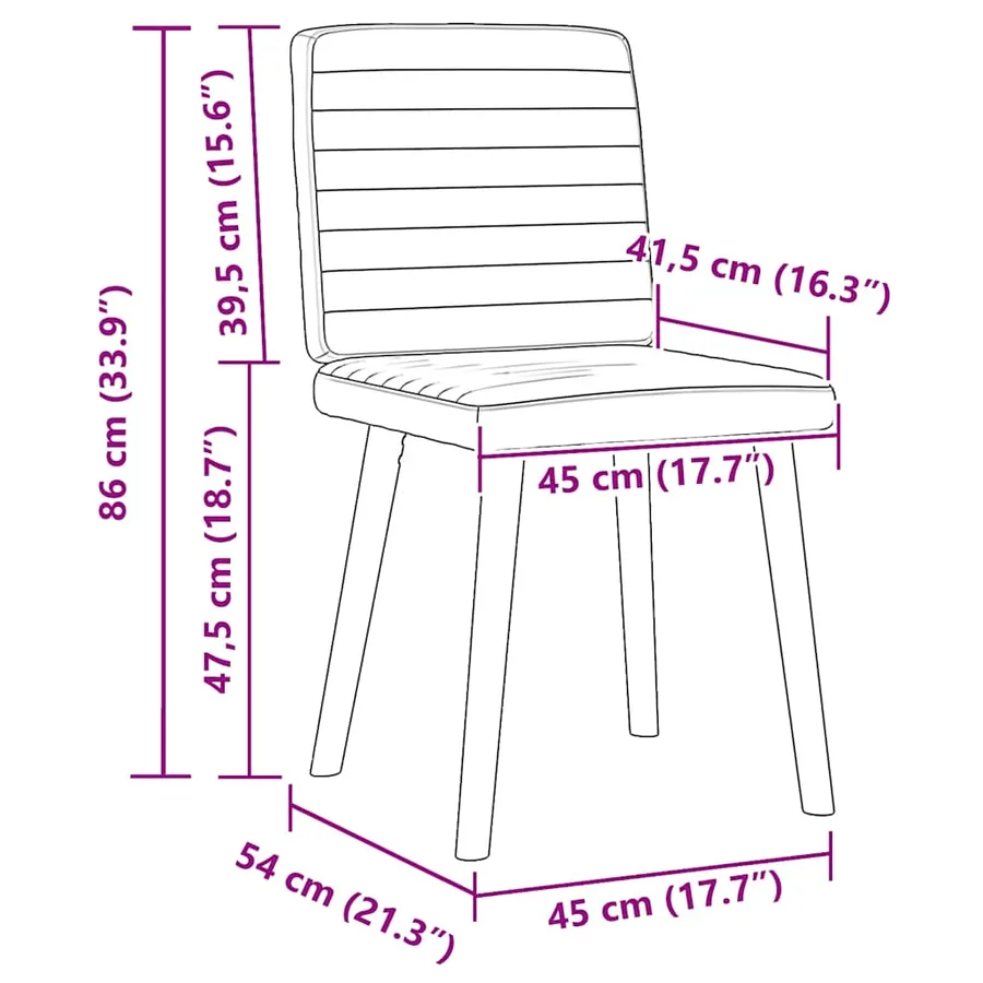 Chaises à manger lot de 2 bleu jean tissu - 9