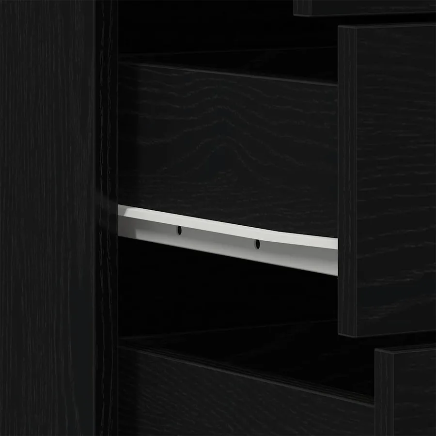 Buffet avec 6 tiroirs Chêne noir 50x34x96 cm Bois d'ingénierie - 10