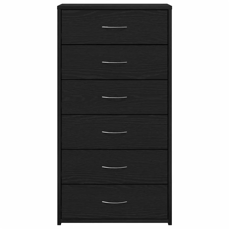 Buffet avec 6 tiroirs Chêne noir 50x34x96 cm Bois d'ingénierie - 6