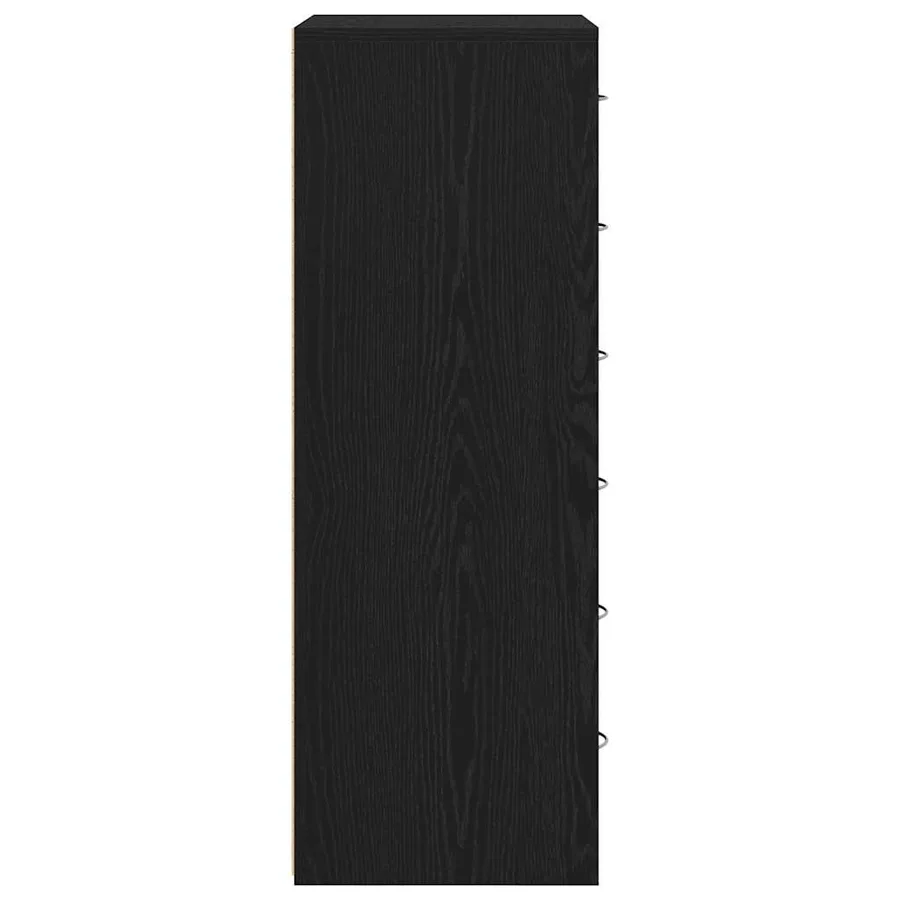Buffet avec 6 tiroirs Chêne noir 50x34x96 cm Bois d'ingénierie - 7