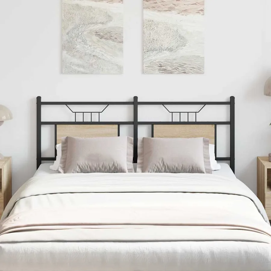Tête de lit de remplacement chêne sonoma 137 cm bois d'ingénierie et acier