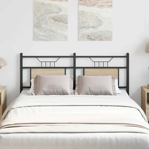 Tête de lit de remplacement chêne sonoma 137 cm bois d'ingénierie et acier