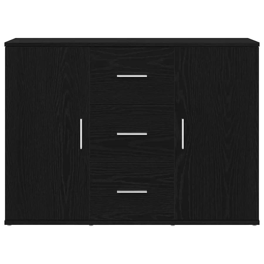 Buffet chêne noir 91x29,5x65 cm bois d'ingénierie - 6