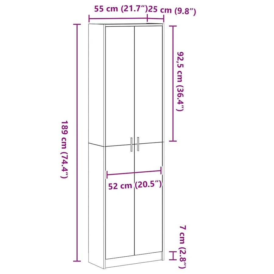 Armoire Chêne Sonoma 55 x 25 x 189 cm Bois d'ingénierie - 11