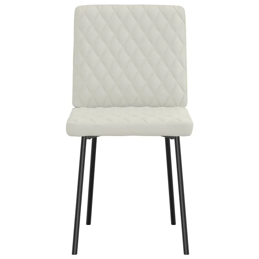 Chaises à manger lot de 2 Crème Velours - 4