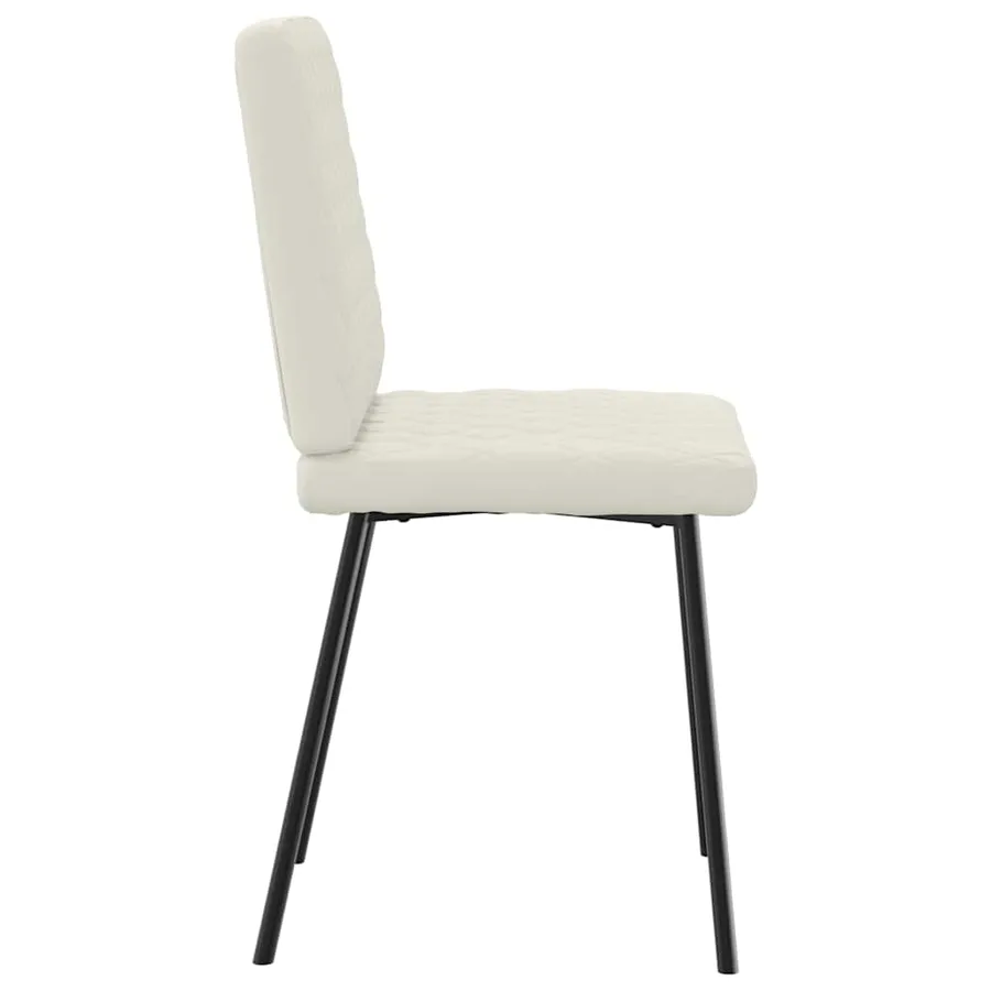 Chaises à manger lot de 2 Crème Velours - 5