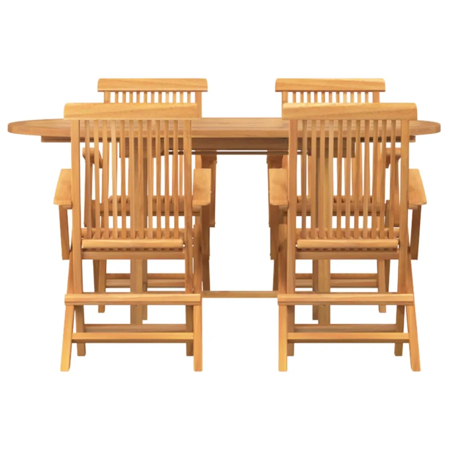 Ensemble de salle à manger pour jardin 5 pcs Marron - 5