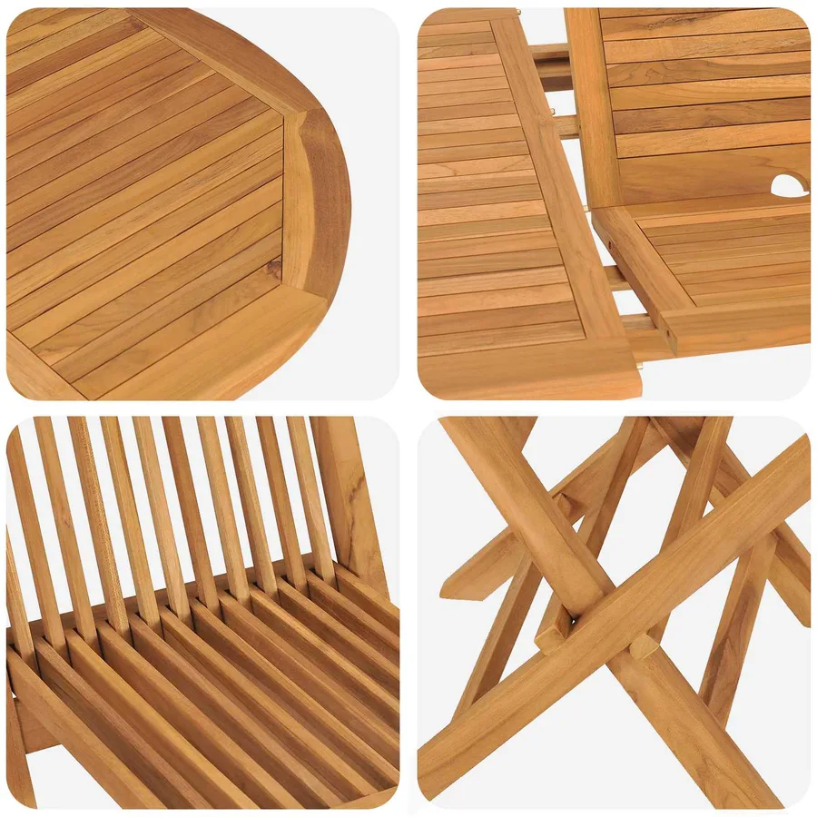 Ensemble de salle à manger pour jardin 5 pcs Marron - 8