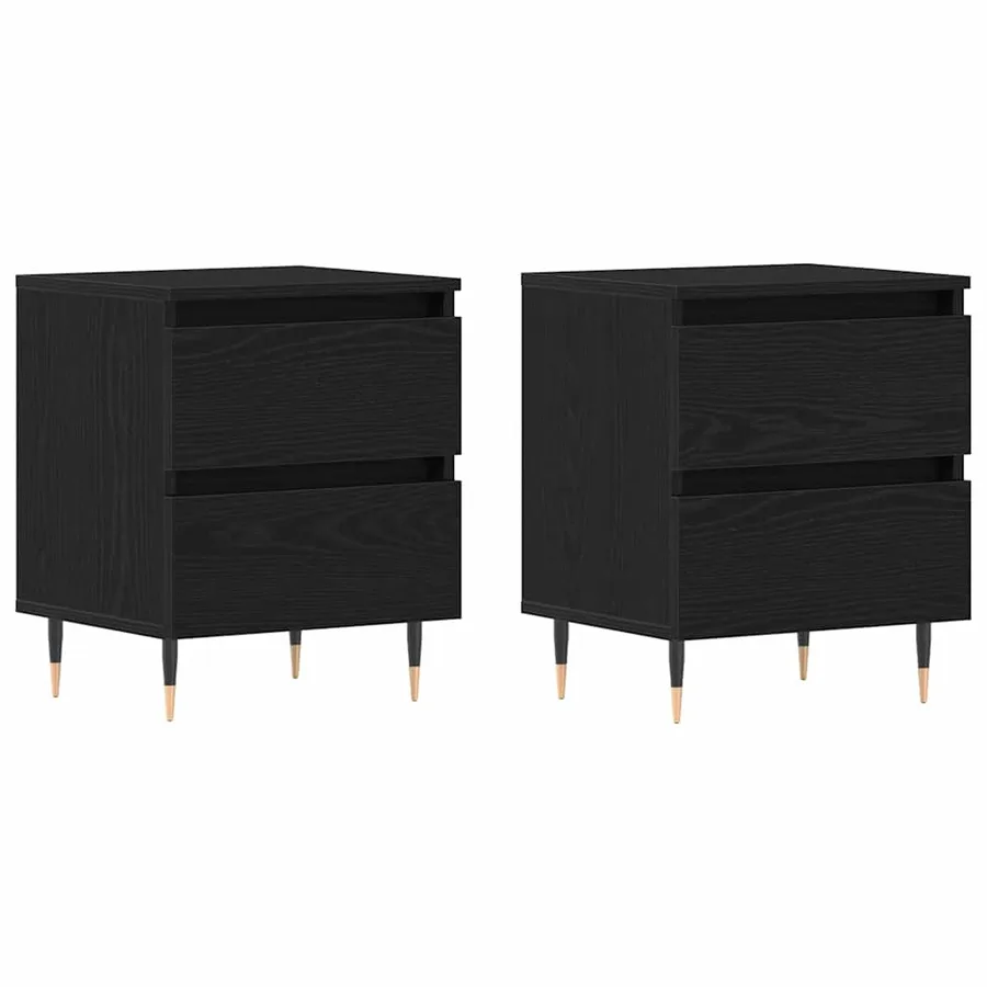 Cabinet de chevet avec tiroir 2 pcs Chêne noir 40 x 35 x 50 cm - 2