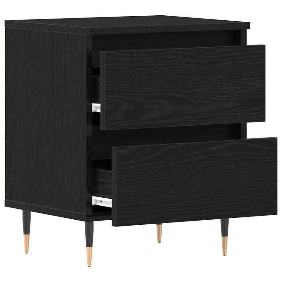 Cabinet de chevet avec tiroir 2 pcs Chêne noir 40 x 35 x 50 cm - 5