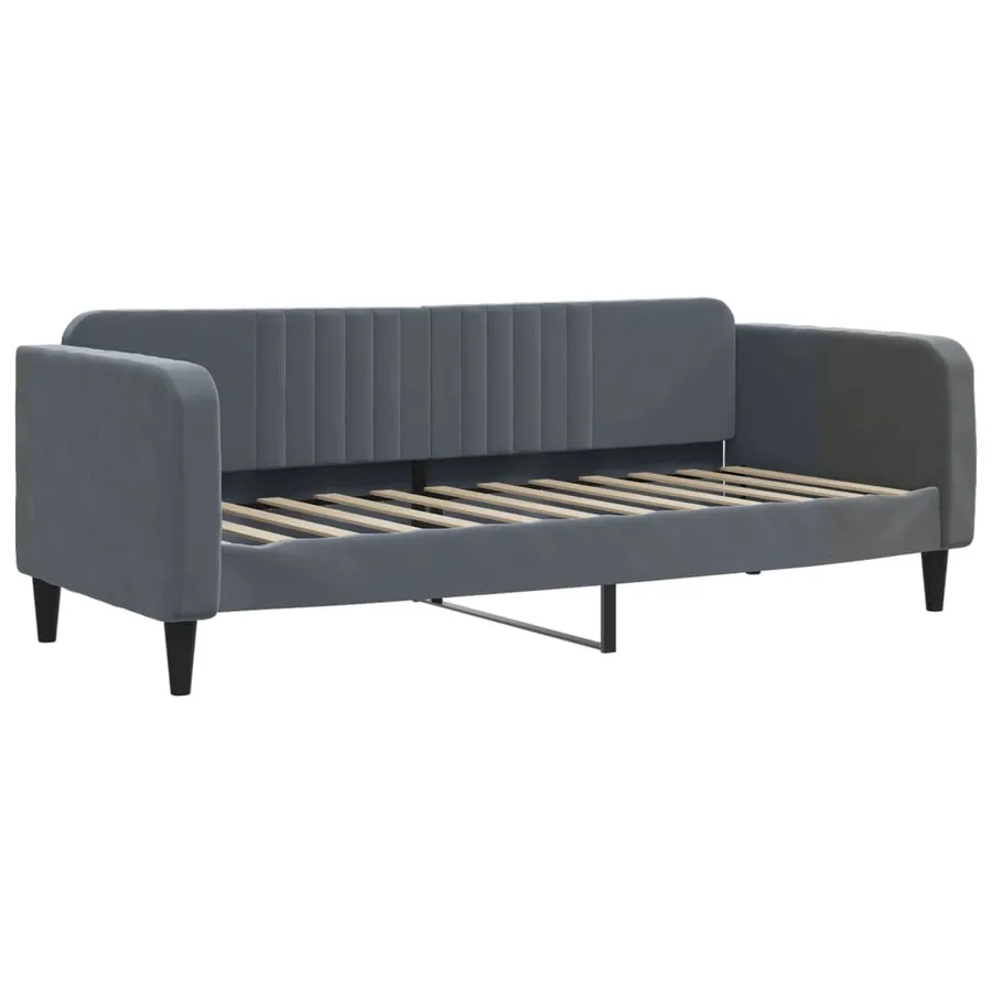 Lit de repos gris foncé 90x190 cm velours - 2