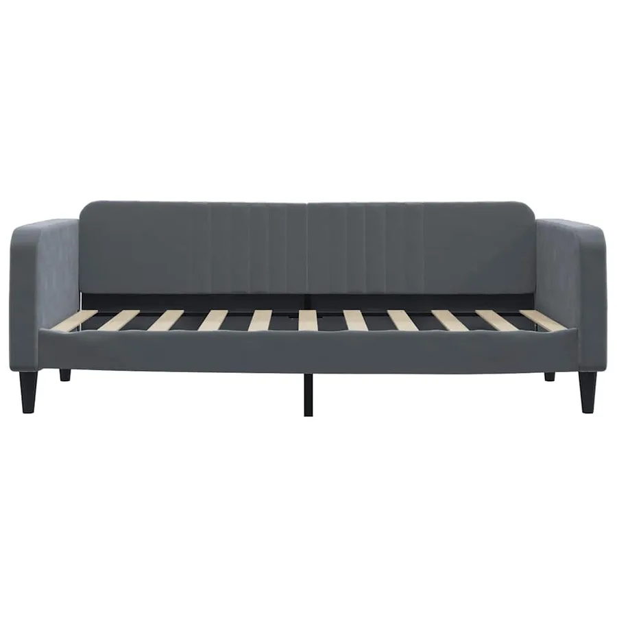Lit de repos gris foncé 90x190 cm velours - 3
