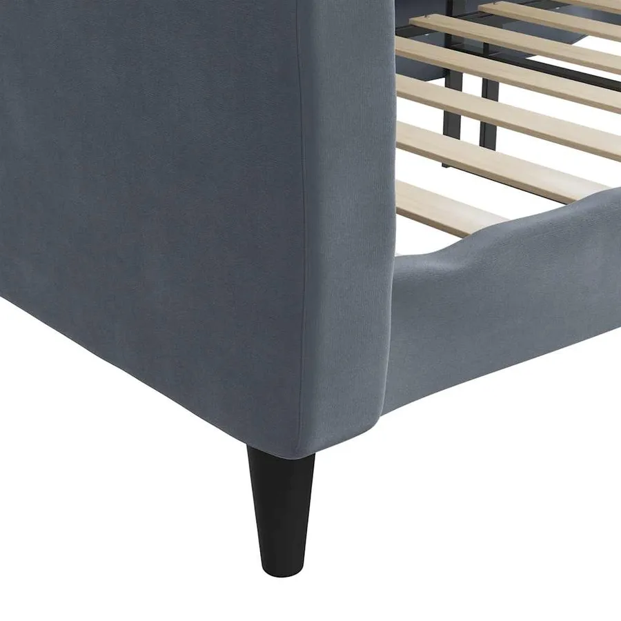 Lit de repos gris foncé 90x190 cm velours - 6