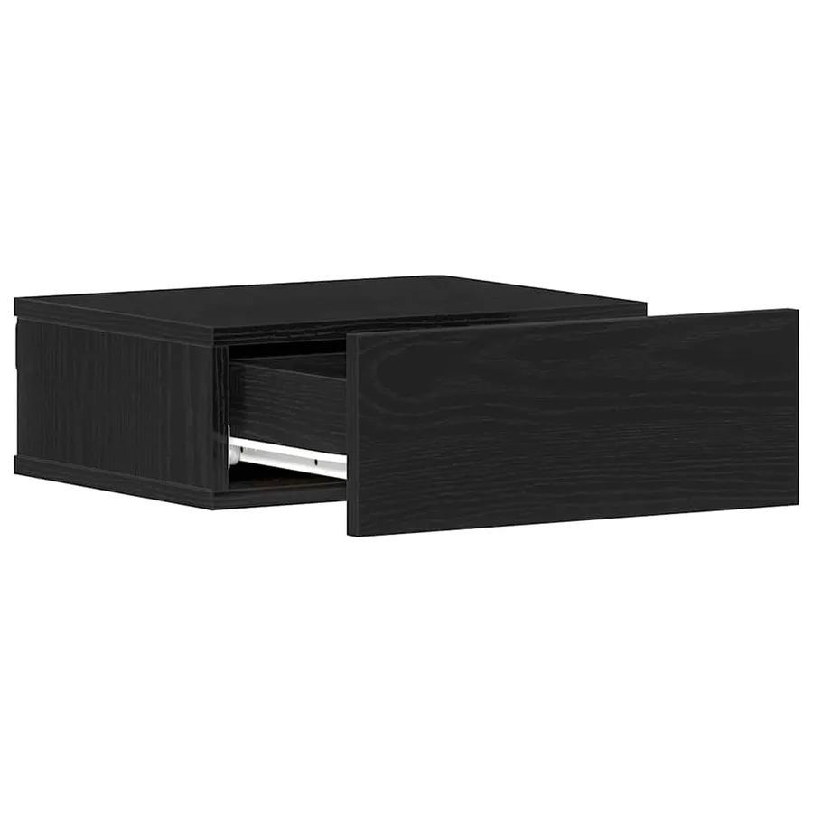 Table de chevet flottante en chêne noir 40 x 32 x 15 cm bois d'ingénierie - 5