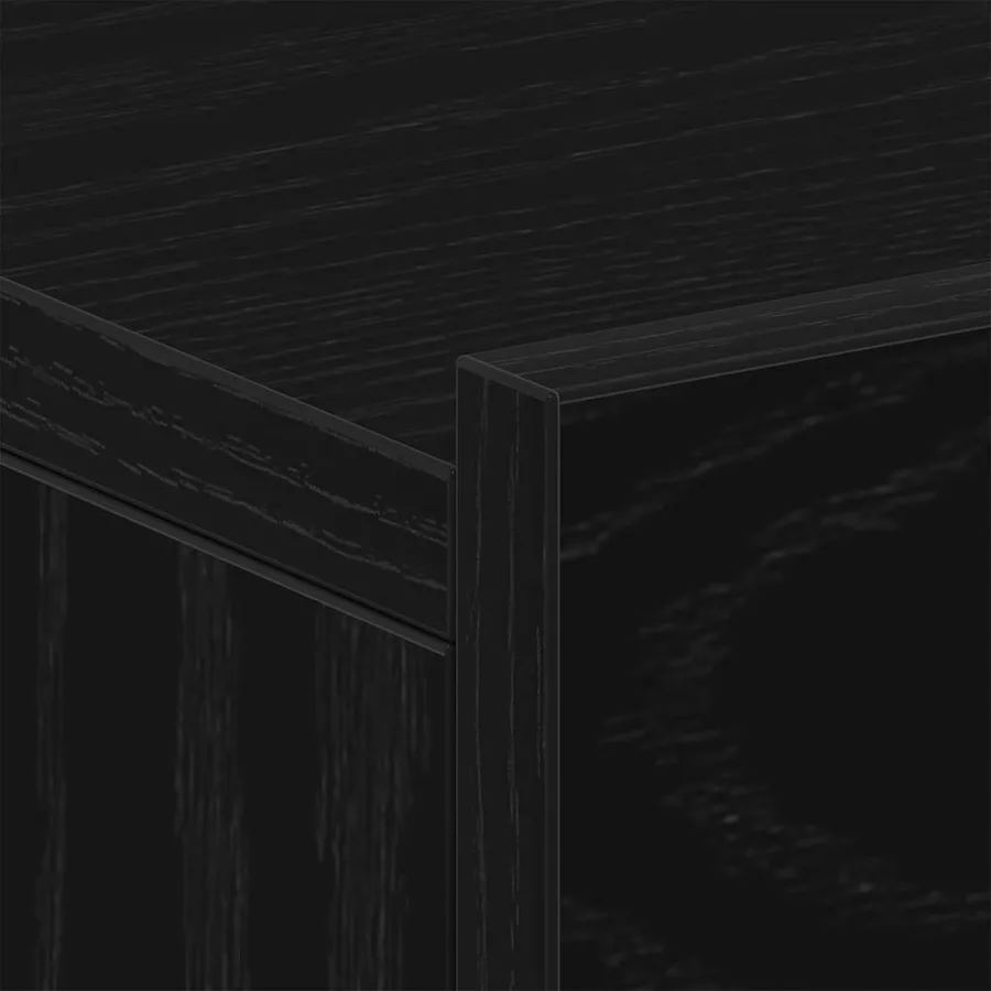 Table de chevet flottante en chêne noir 40 x 32 x 15 cm bois d'ingénierie - 9