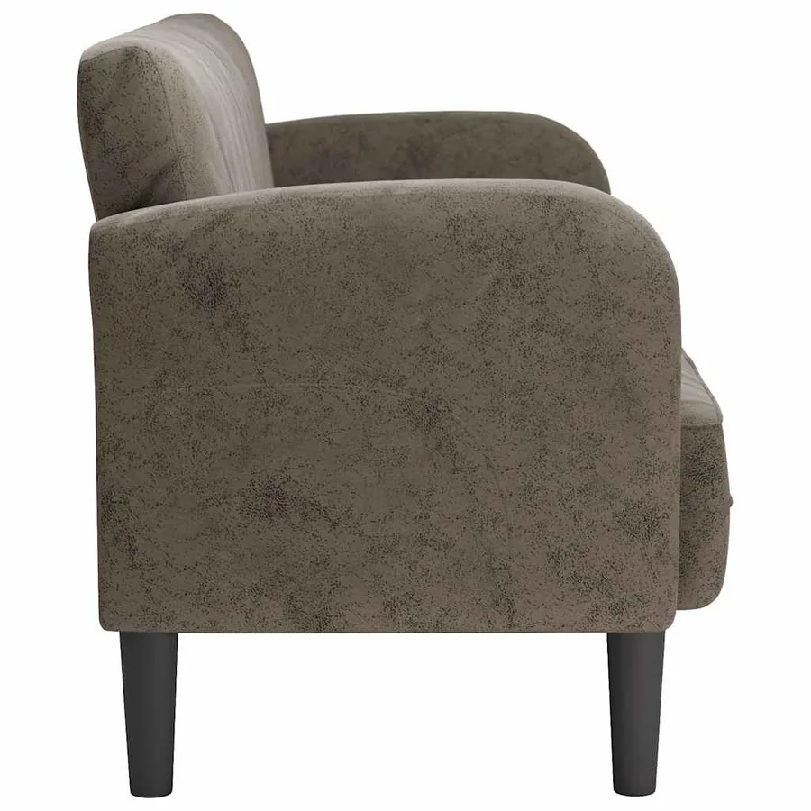 Canapé causeuse gris foncé 110 cm similicuir - 4