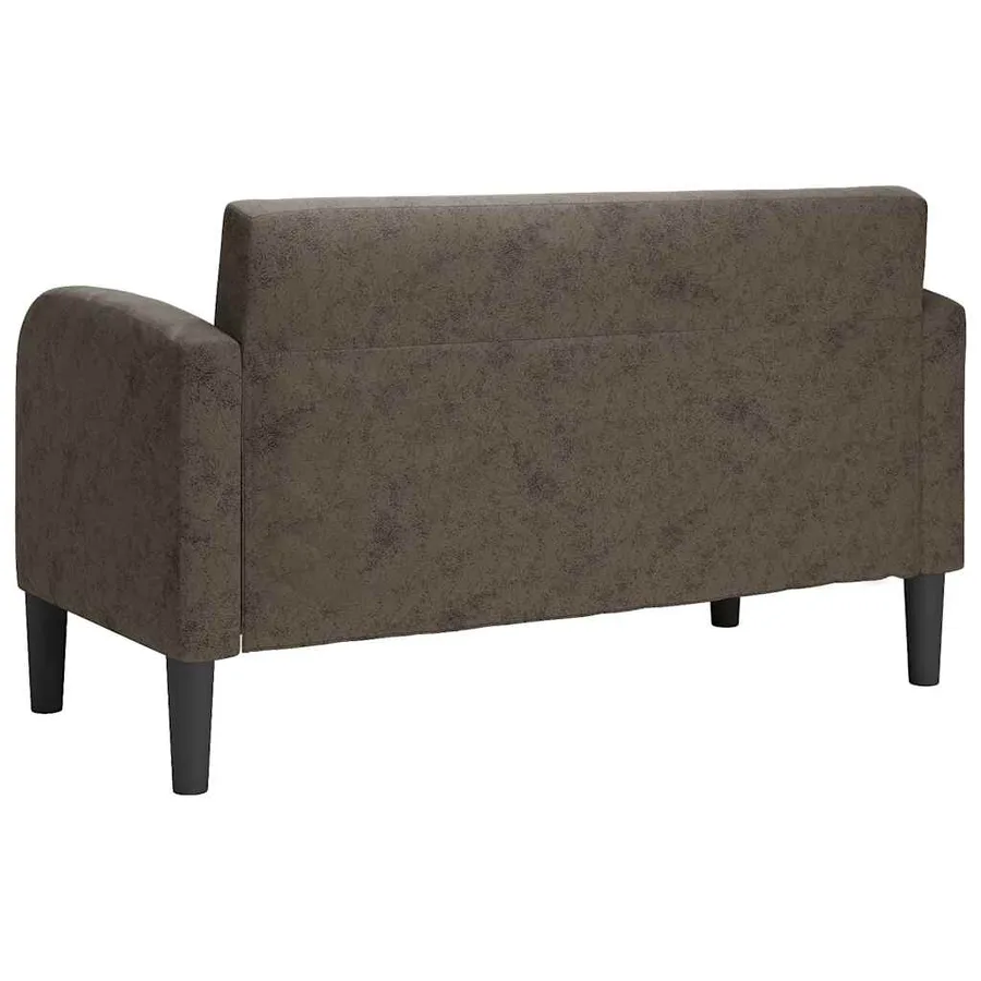 Canapé causeuse gris foncé 110 cm similicuir - 5