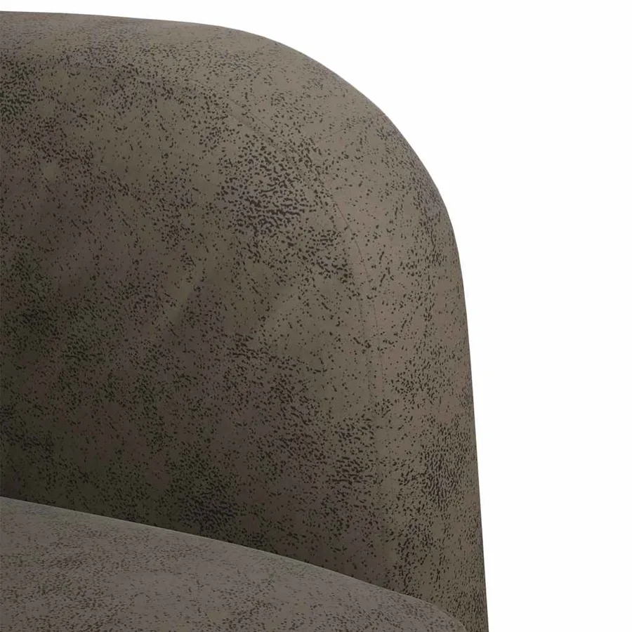 Canapé causeuse gris foncé 110 cm similicuir - 6