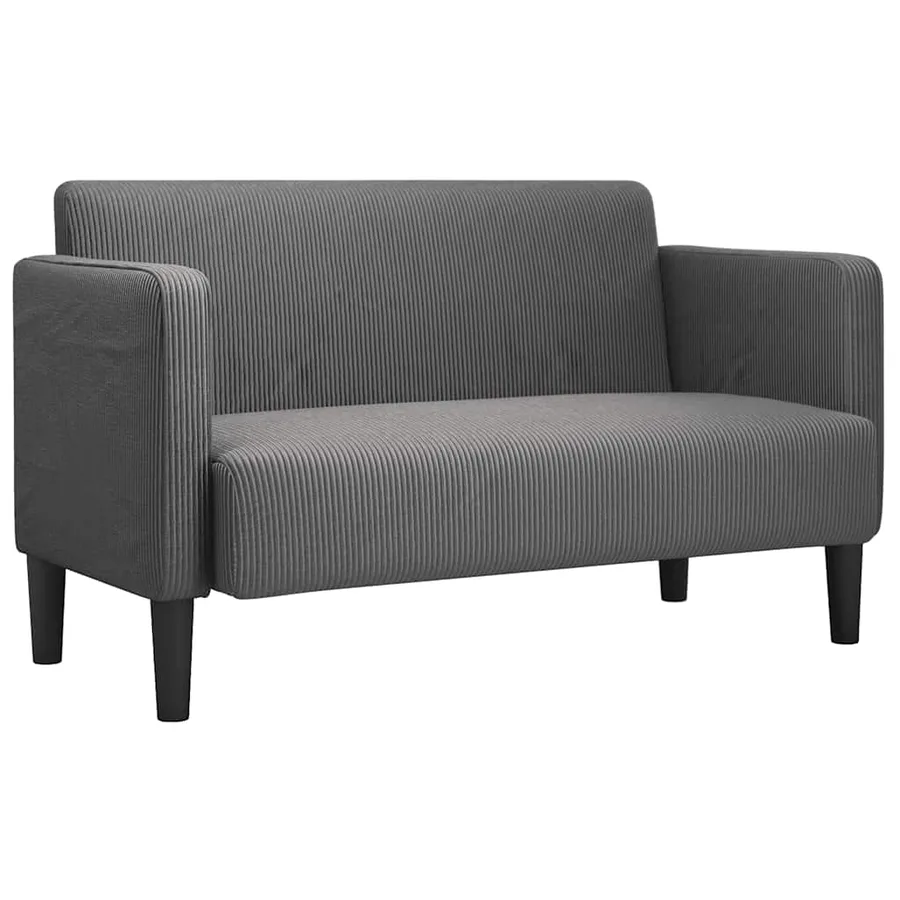 Canapé causeuse gris foncé 109 cm tissu velours côtelé - 2