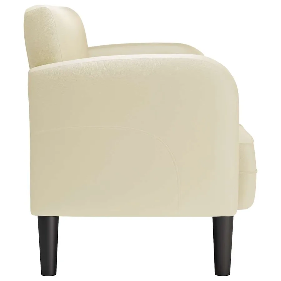 Canapé causeuse crème 110 cm similicuir - 4