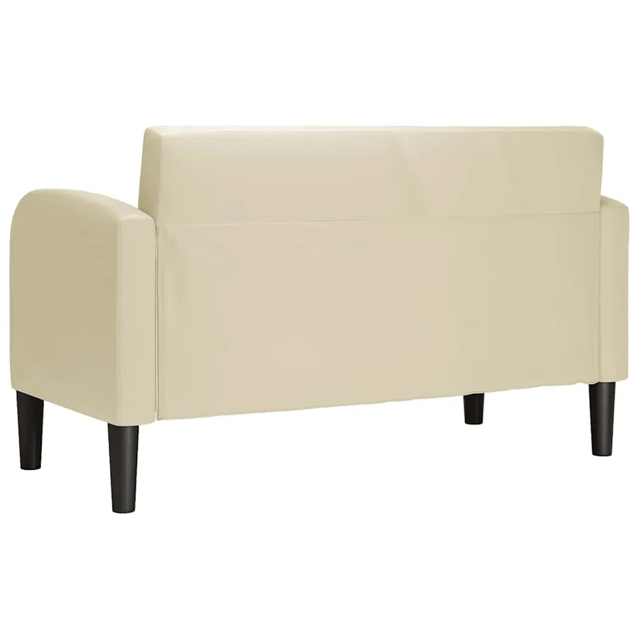 Canapé causeuse crème 110 cm similicuir - 5