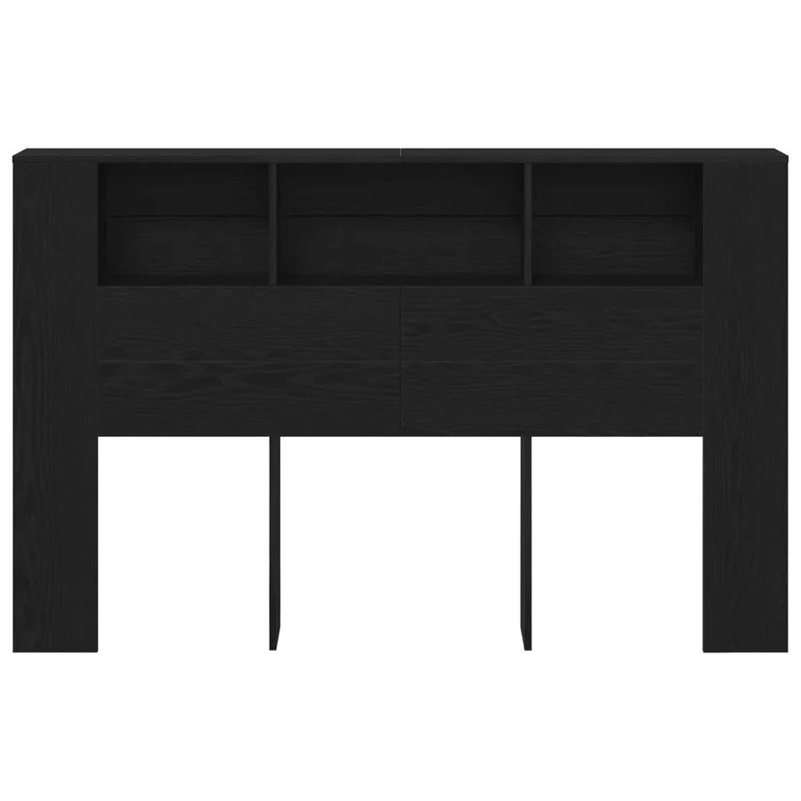 Cabinet de Tête de Lit Chêne noir Bois d'ingénierie - 5