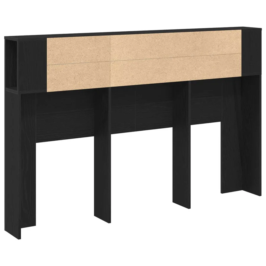 Cabinet de Tête de Lit Chêne noir Bois d'ingénierie - 7