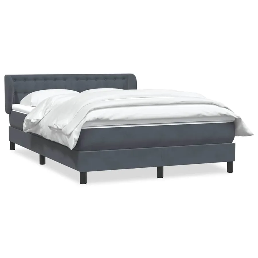Sommier à lattes de lit et matelas gris foncé 160x210cm velours - 2