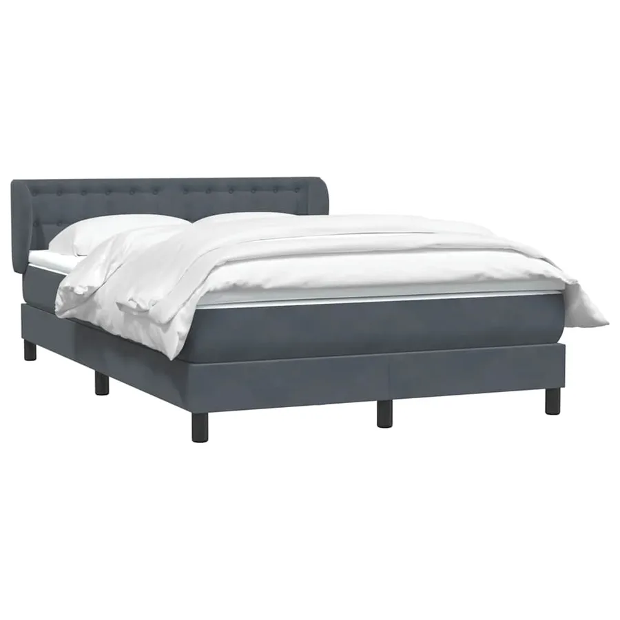 Sommier à lattes de lit et matelas gris foncé 160x210cm velours - 3