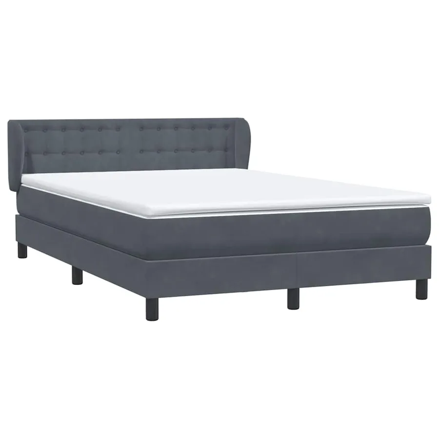 Sommier à lattes de lit et matelas gris foncé 160x210cm velours - 4