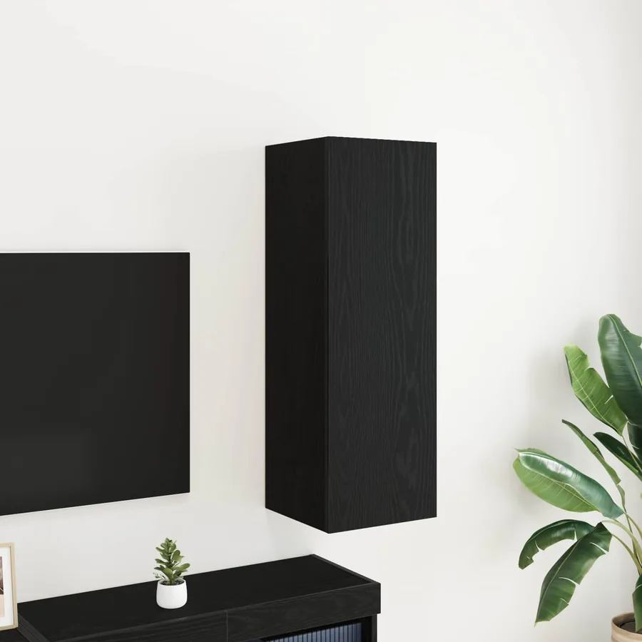 Meuble TV mural Chêne noir 30,5 x 30 x 90 cm Bois d'ingénierie