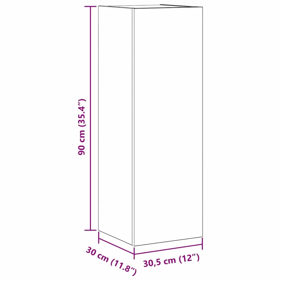 Meuble TV mural Chêne noir 30,5 x 30 x 90 cm Bois d'ingénierie - 13