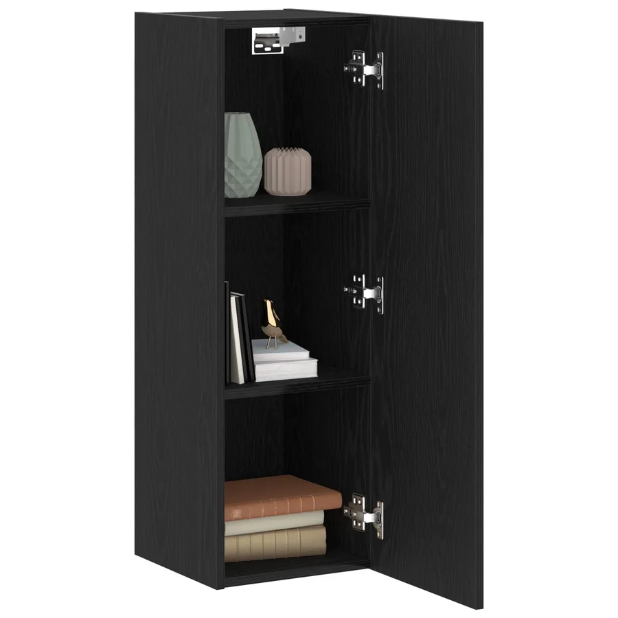Meuble TV mural Chêne noir 30,5 x 30 x 90 cm Bois d'ingénierie - 3