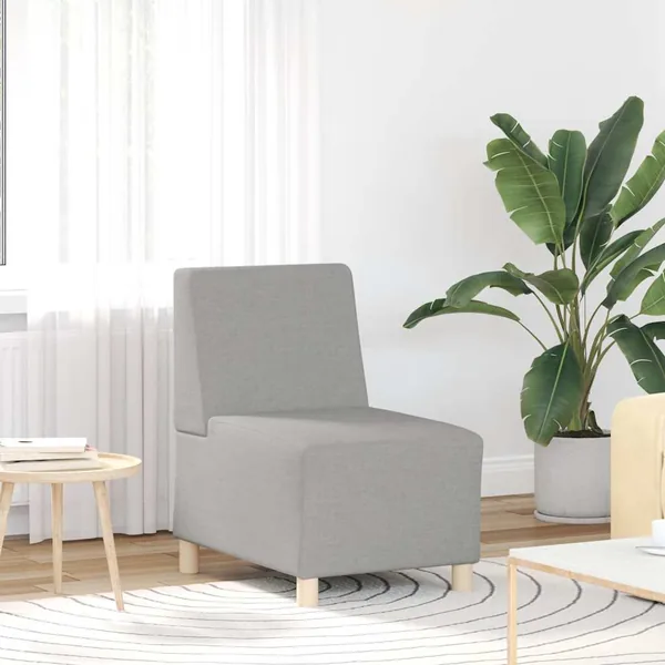 Canapé modulaire sans accoudoirs Gris nuage 55 cm Tissu