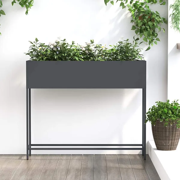 Bac de jardin surélevé Anthracite 100 x 26 x 82 cm Acier