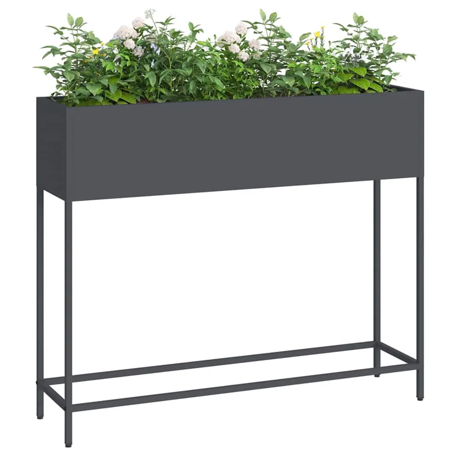 Bac de jardin surélevé Anthracite 100 x 26 x 82 cm Acier - 3