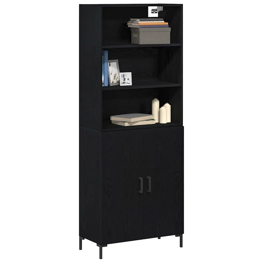 Haut Armoire Chêne noir 69,5 x 34 x 180 cm Bois d'ingénierie - 3