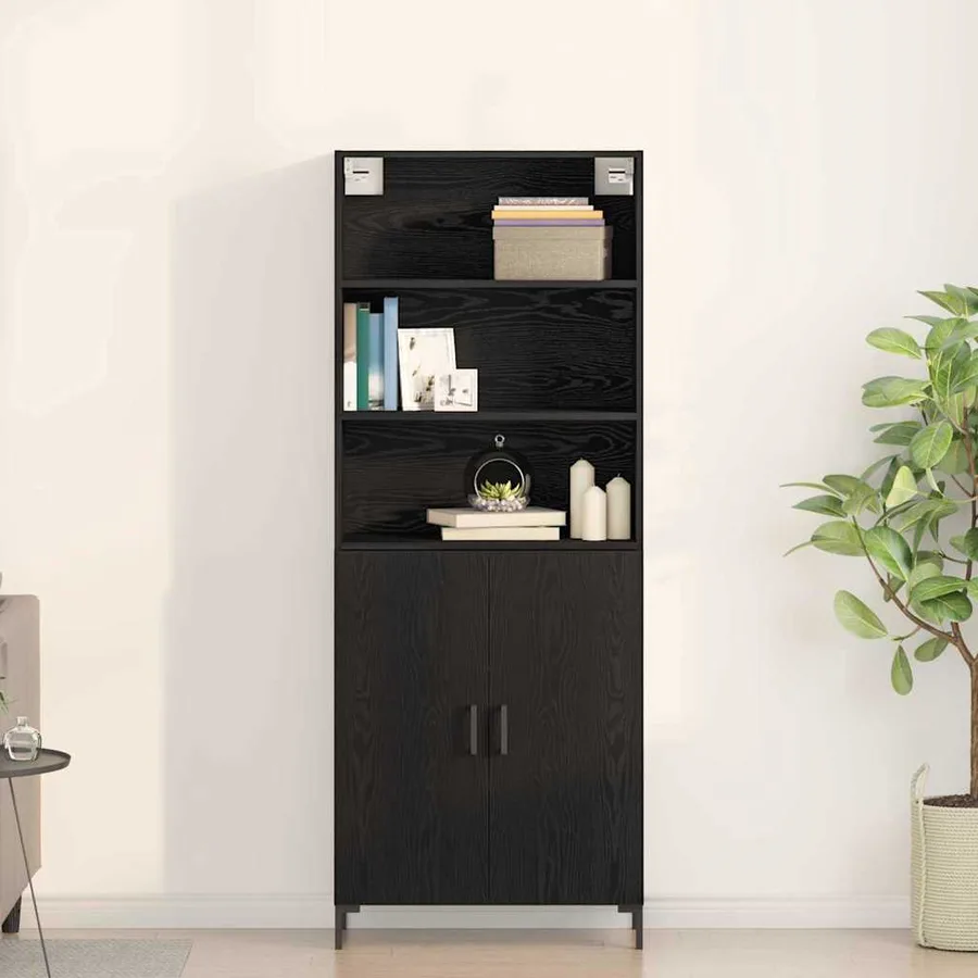 Haut Armoire Chêne noir 69,5 x 34 x 180 cm Bois d'ingénierie - 4
