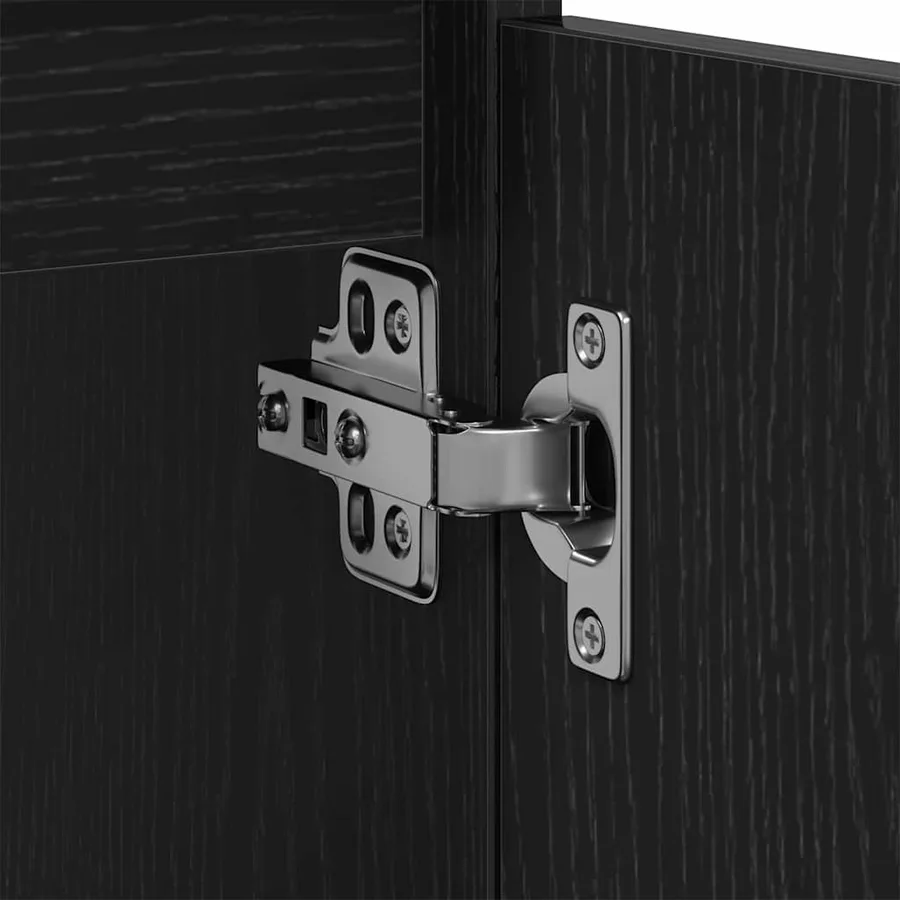 Meuble de Lavabo de Salle de Bain Chêne noir 80 x 33 x 60 cm - 11