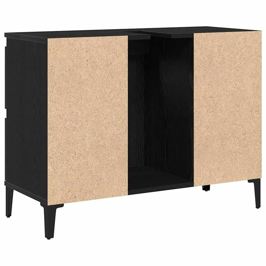 Meuble de Lavabo de Salle de Bain Chêne noir 80 x 33 x 60 cm - 6