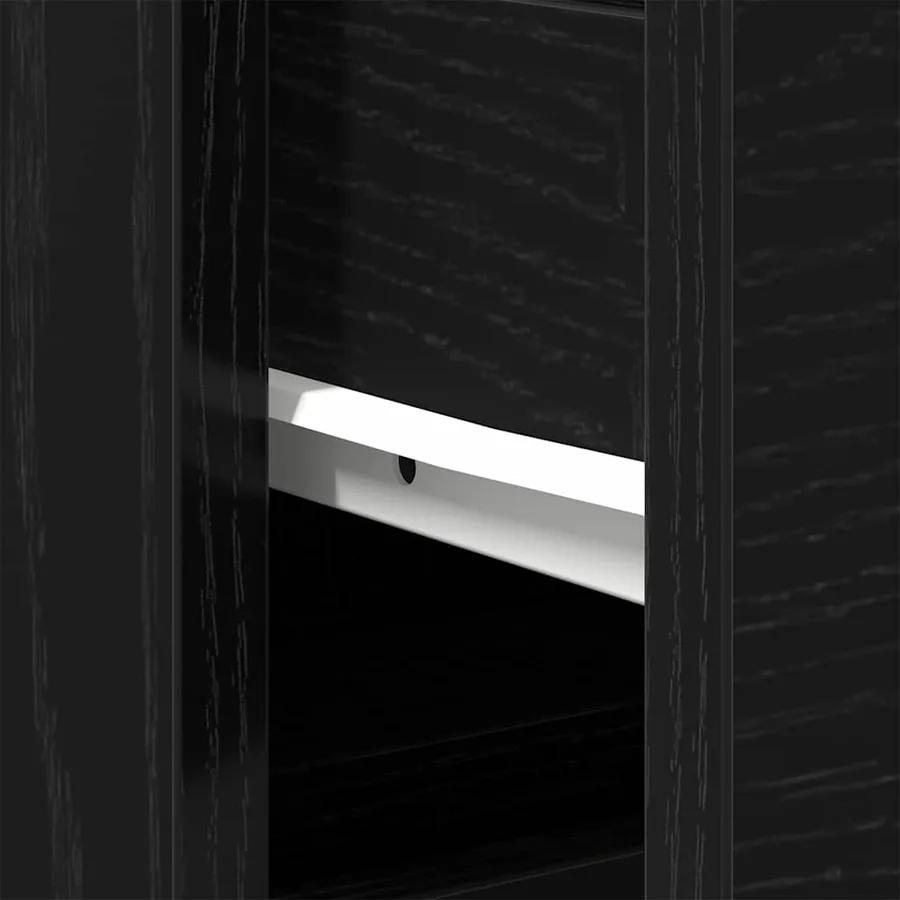 Meuble de Lavabo de Salle de Bain Chêne noir 80 x 33 x 60 cm - 8