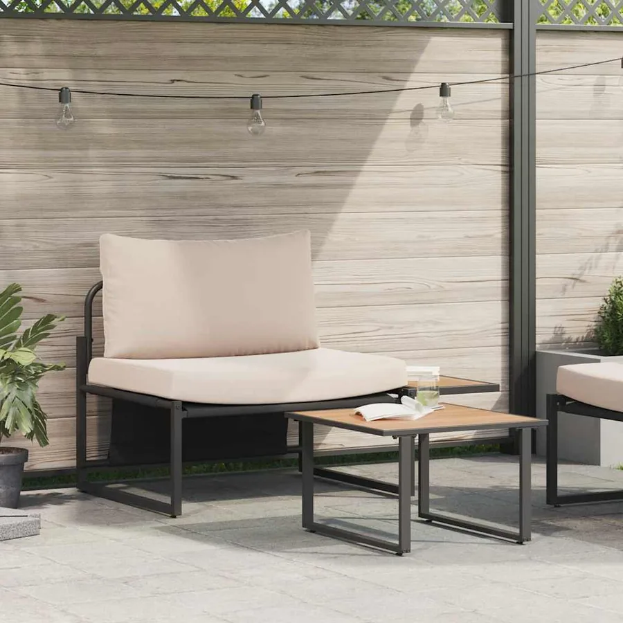 Ensemble de canapé de jardin 2 pcs Taupe Acier