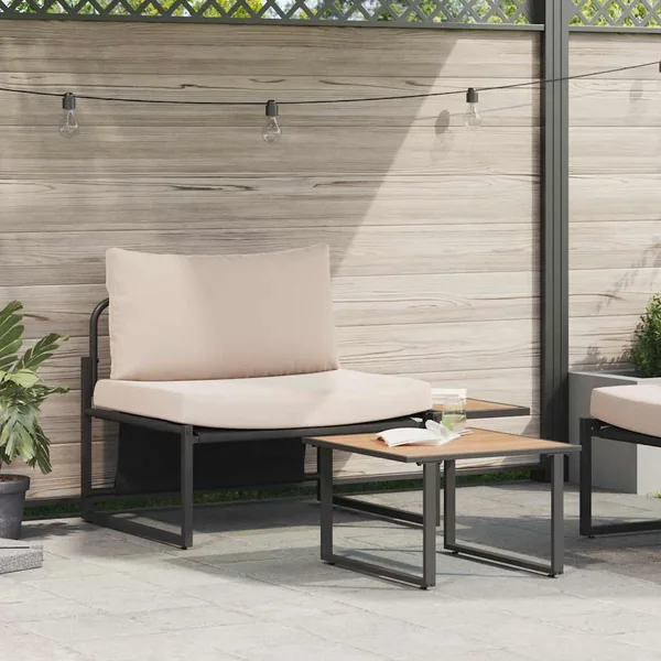Ensemble de canapé de jardin 2 pcs Taupe Acier