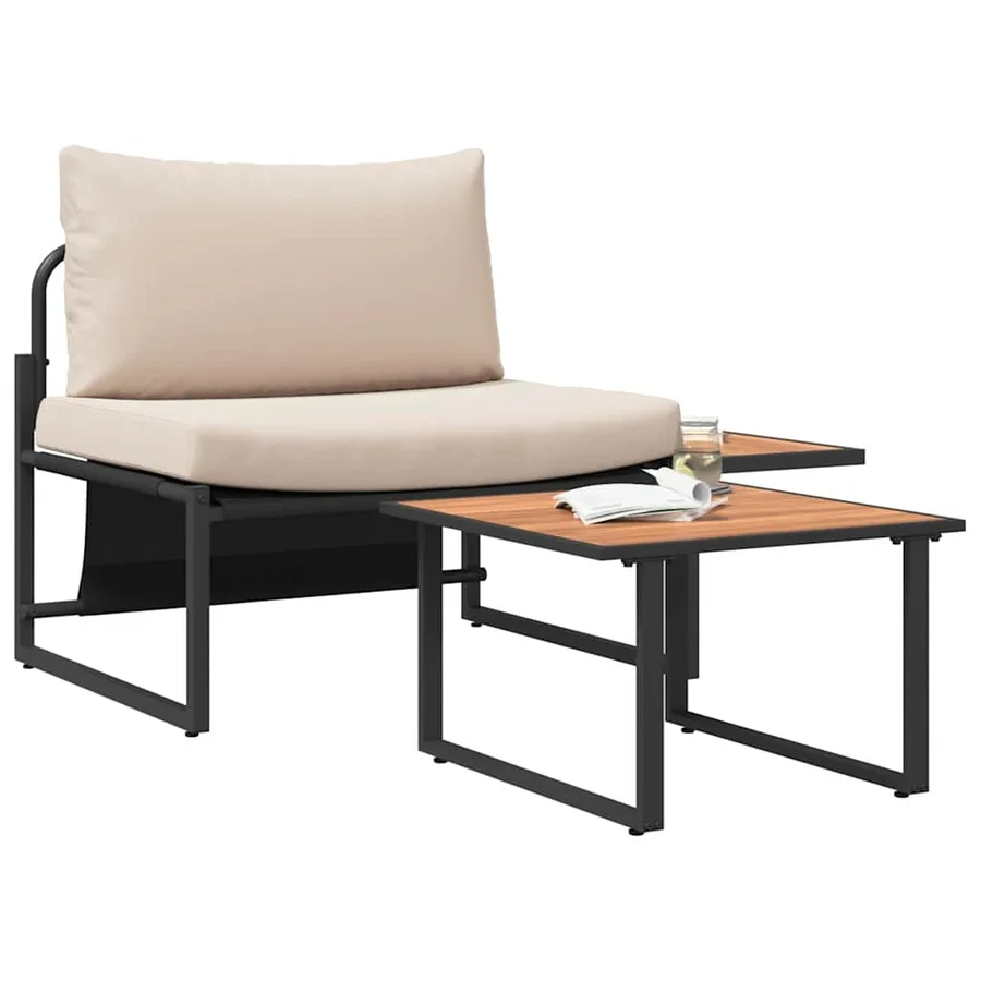 Ensemble de canapé de jardin 2 pcs Taupe Acier - 3