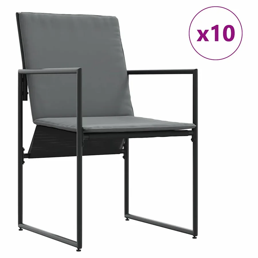 Ensemble de salle à manger pour jardin 11 pcs Noir Acier - 5